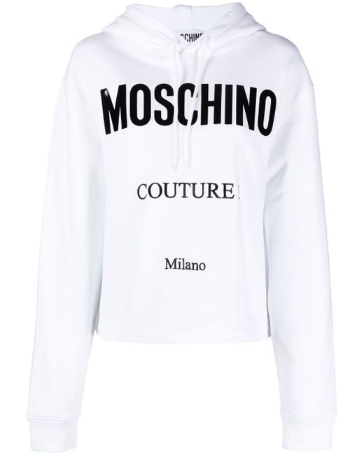Moschino logo-print cropped hoodie
