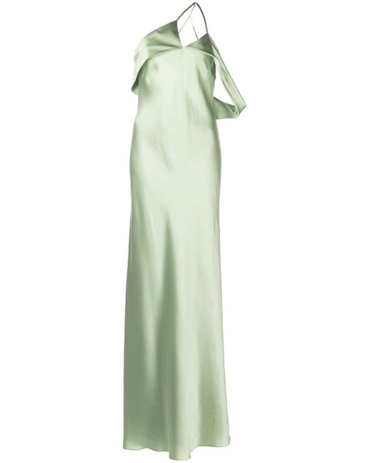 Michelle Mason bias-cut one-shoulder gown