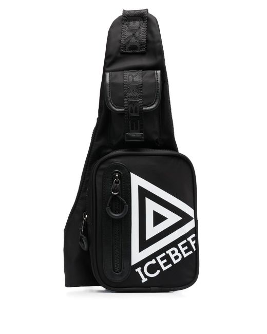 Iceberg logo-print messenger bag