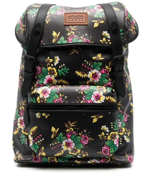 Kenzo floral-print zip-up backpack