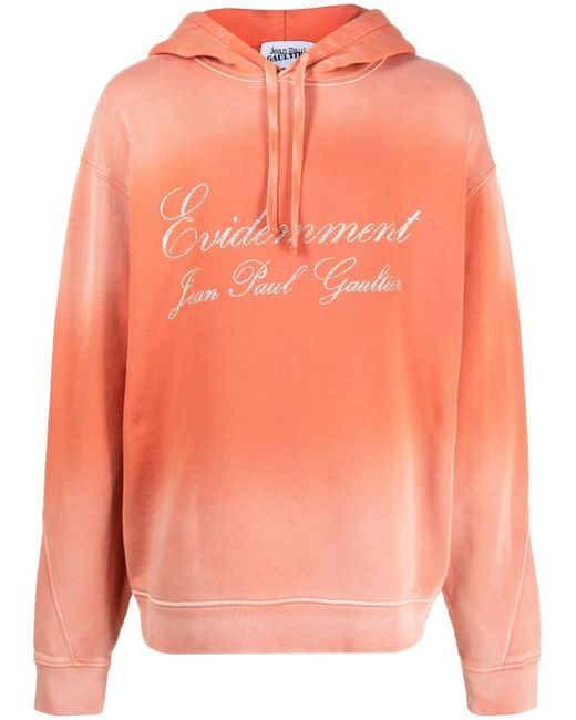 Jean Paul Gaultier ombré glitter-logo pullover hoodie