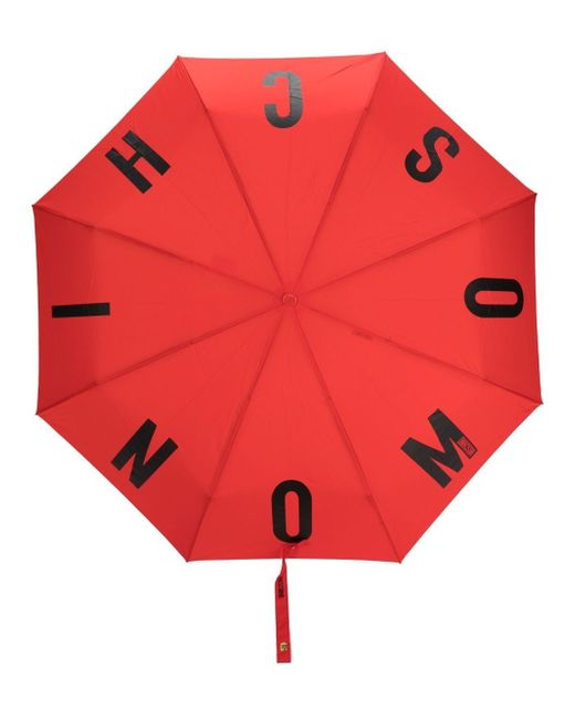Moschino logo-print panelled umbrella
