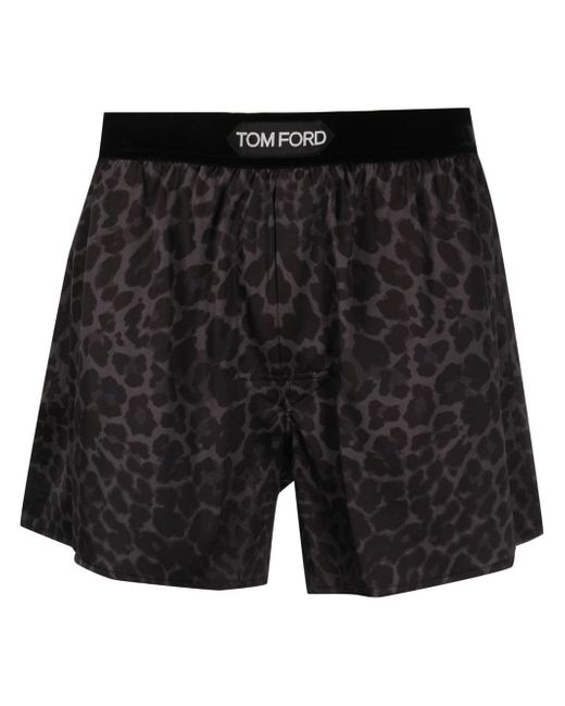 Tom Ford leopard-print silk boxers