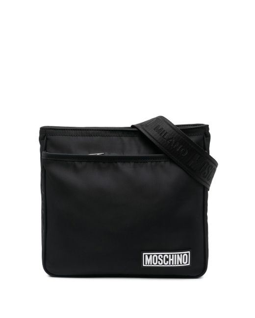 Moschino logo-patch messenger bag