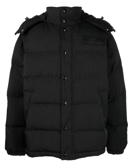 Moschino logo-patch puffer jacket