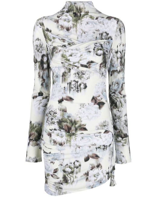 Off-White asymmetric floral-print dress