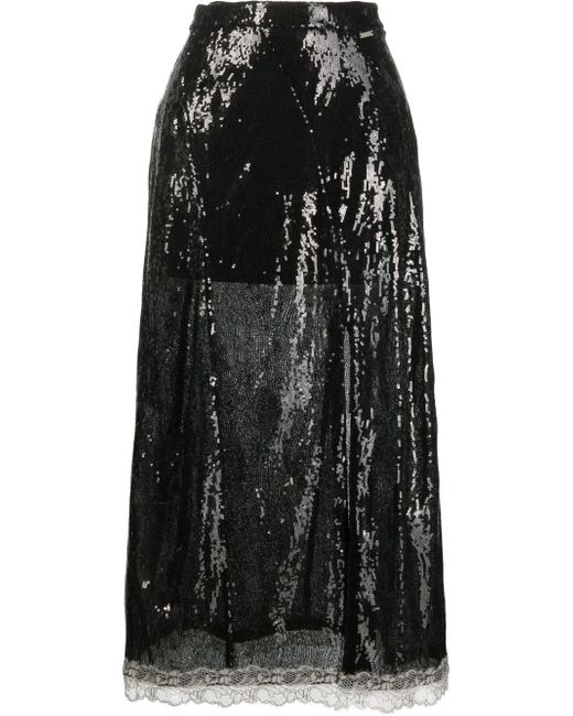 Koché sequin-embellished high-waisted skirt