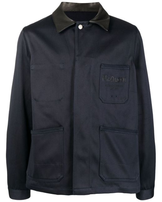Alexander McQueen logo-print shirt jacket