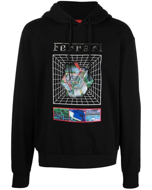 Ferrari graphic-print drawstring hoodie