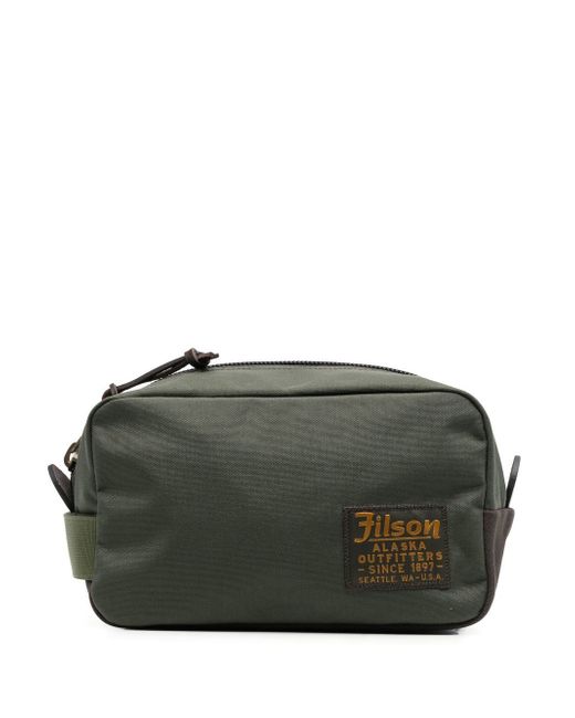 Filson logo-patch zip-up wash bag