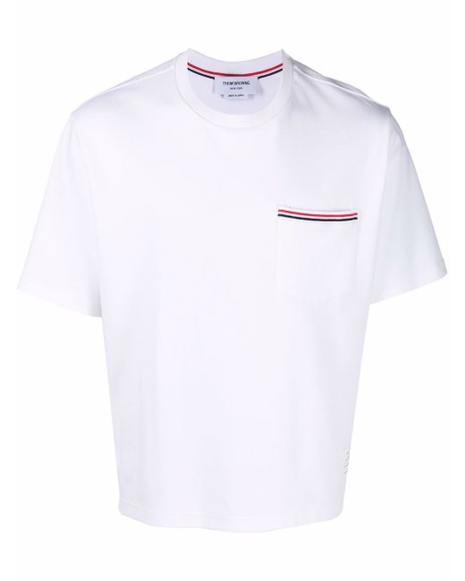 Thom Browne RWB-stripe short-sleeve T-shirt