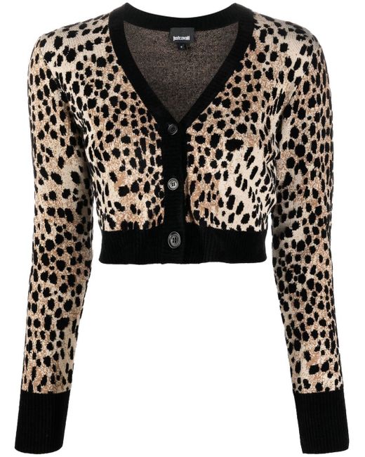Just Cavalli leopard-print v-neck cardigan