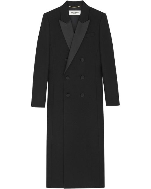 Saint Laurent double-breasted wool long coat
