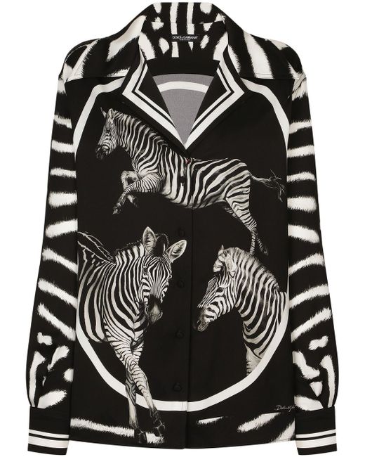 Dolce & Gabbana zebra print long-sleeved shirt