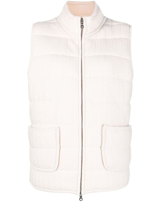 arch 4 textured-knit padded gilet jacket
