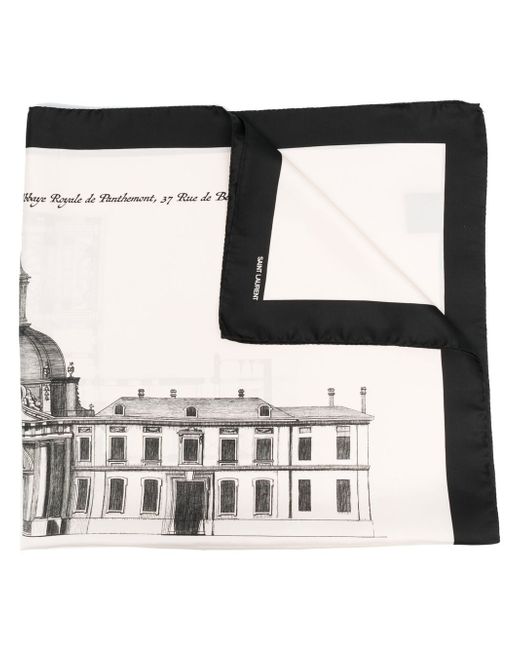 Saint Laurent graphic-print silk scarf