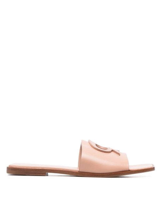 Gianvito Rossi logo cut-out flat sandals