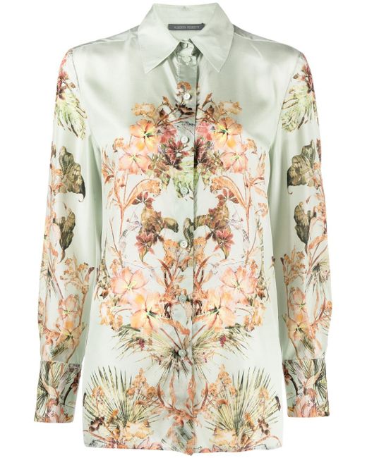 Alberta Ferretti floral-print silk shirt