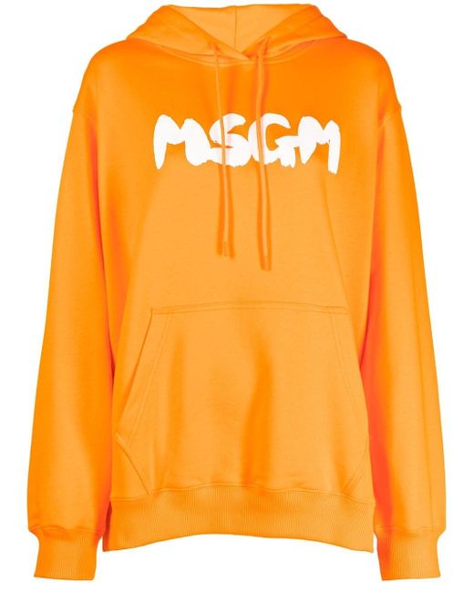 Msgm logo-print oversized hoodie