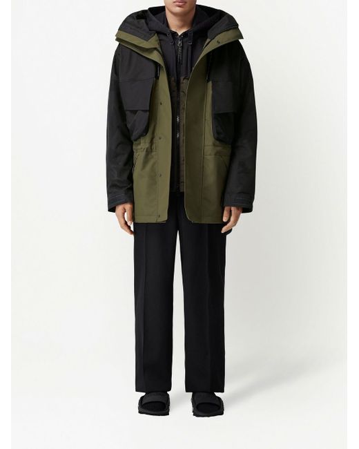 Burberry perforated logo two-tone parka