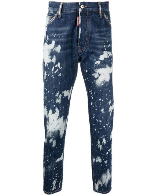 Dsquared2 bleached tapered-leg jeans