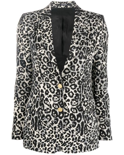 Tagliatore leopard-print single-breasted jacket