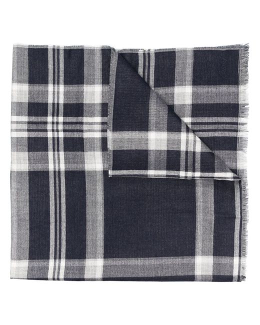 Brioni check-print cashmere-silk scarf
