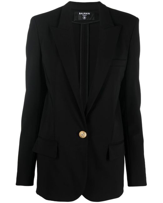 Balmain embossed-buttons single-breasted blazer