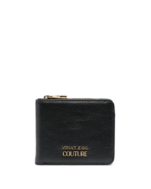 Versace Jeans Couture engraved-logo leather wallet