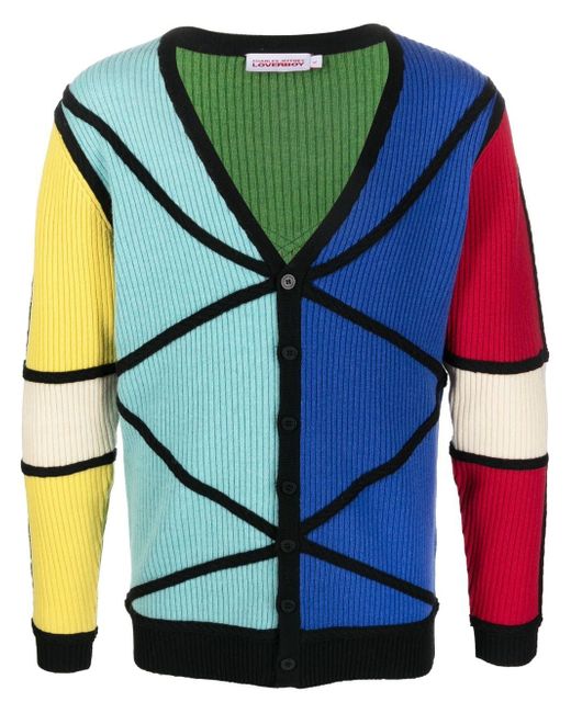Charles Jeffrey Loverboy colour-block ribbed-knit cardigan