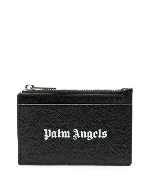 Palm Angels Gothic logo-lettering zipped cardholder