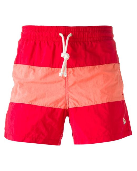 Maison Kitsuné contrasting stripe swim shorts