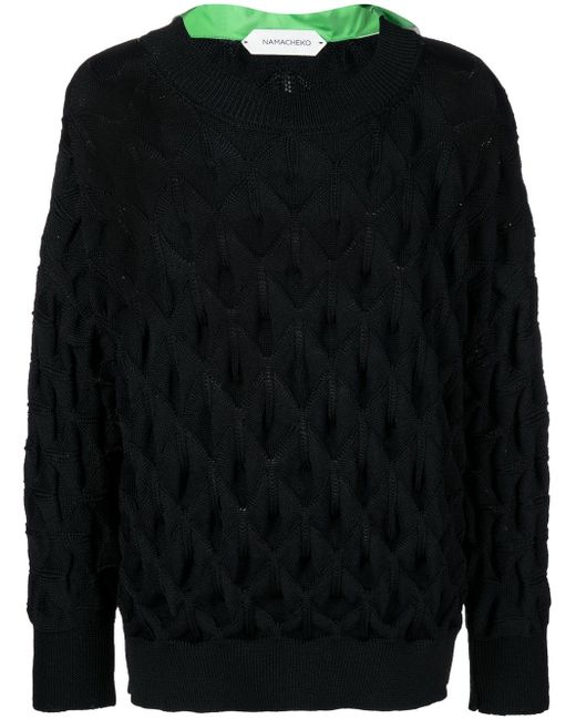 Namacheko cape-detail open-knit jumper