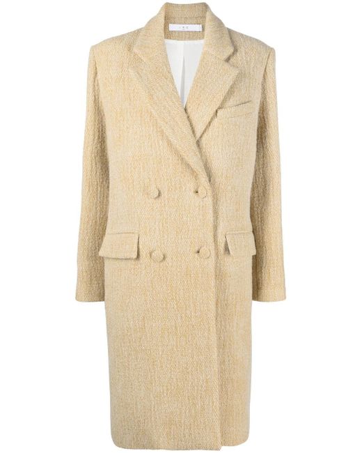Iro cotton-wool double-breasted coat