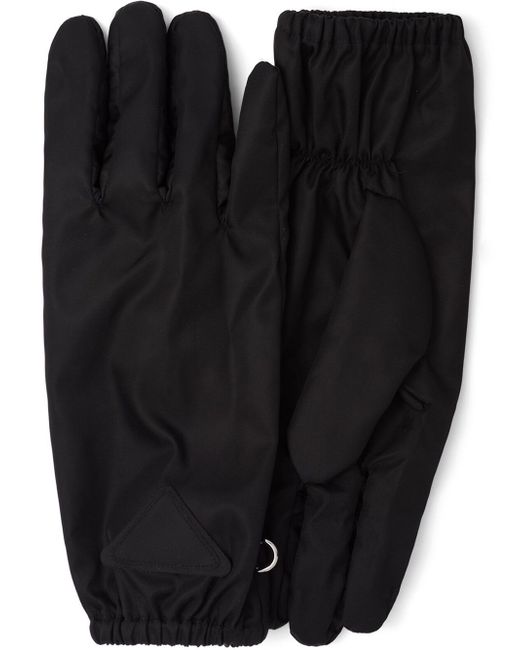 Prada triangle-patch re-nylon gloves