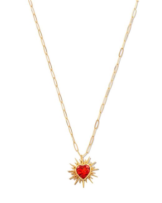 Kamushki 18kt Flaming Heart quartz necklace