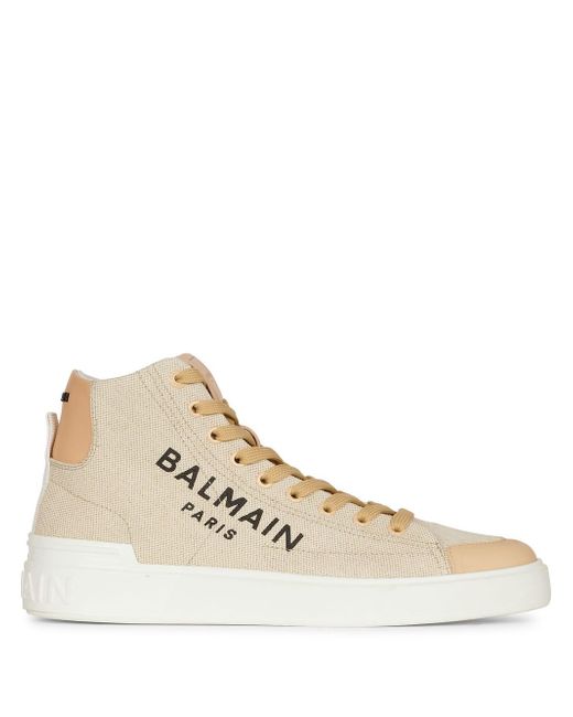 Balmain logo-print high-top sneakers