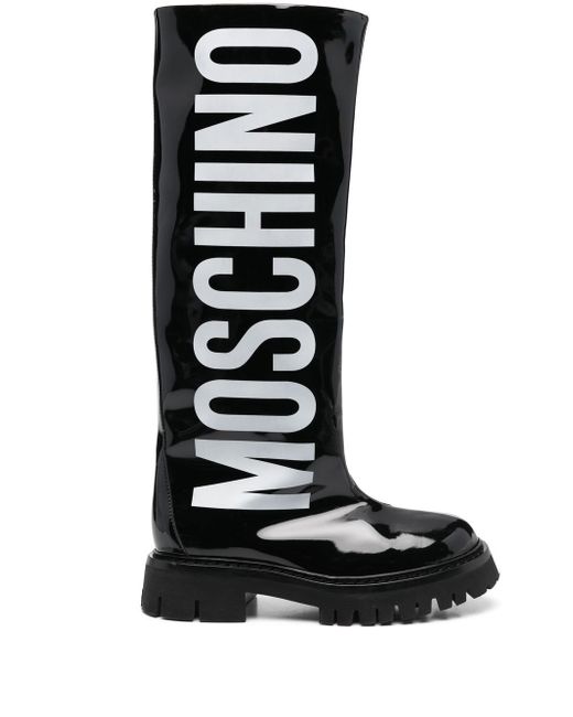 Moschino logo-print rain boots