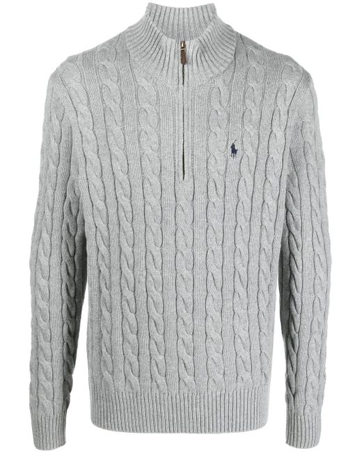 Polo Ralph Lauren cable-knit half-zip jumper