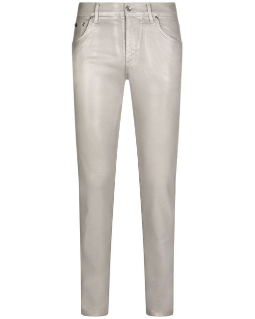 Dolce & Gabbana coated slim-fit jeans