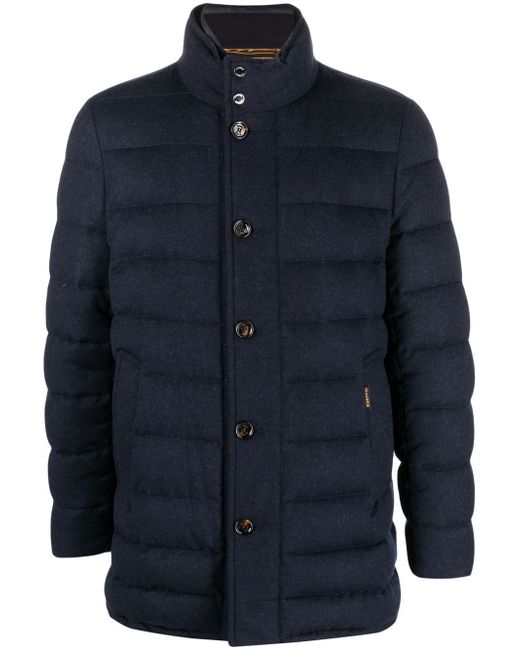 Moorer padded buttoned-up coat