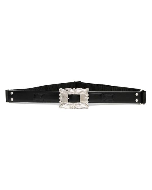 Toga square-buckle leather belt