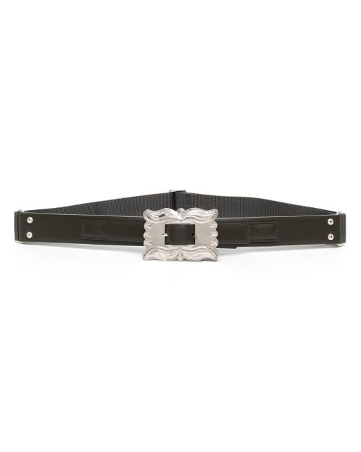 Toga square-buckle leather belt