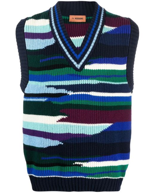 Missoni abstract-pattern knitted vest