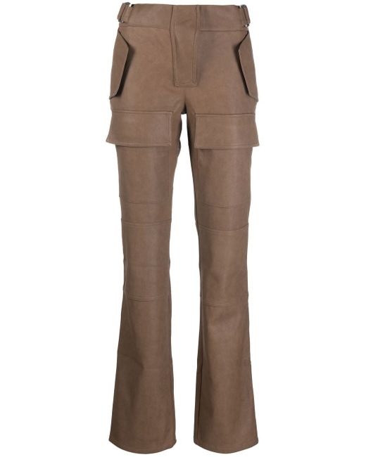 Misbhv leather-effect cargo trousers