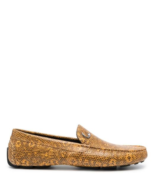 Just Cavalli lizard-effect leather loafers