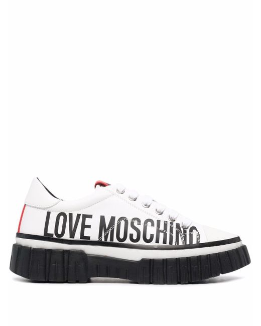 Love Moschino logo-print low-top trainers