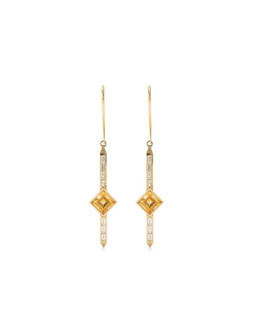 Emily P. Wheeler 18kt yellow Stick tourmaline and diamond earrings