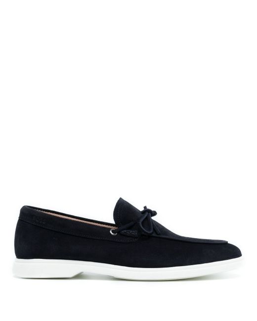 Boss front tie-fastening detail loafers