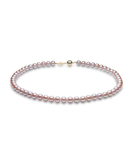 Yoko London 18kt yellow Classic 7mm pink freshwater pearl necklace